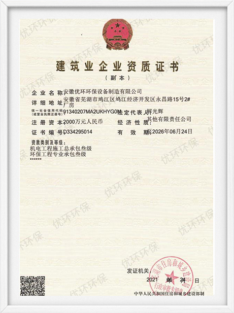 Qualification Certificate for Construction Enterprises