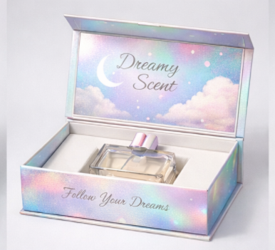 Rigid Paper Packaging Luxury Custom Perfume Fragrance Bottles Packing Foldable Magnetic Cardboard Closure  Flat Rigid Perfume Paper box