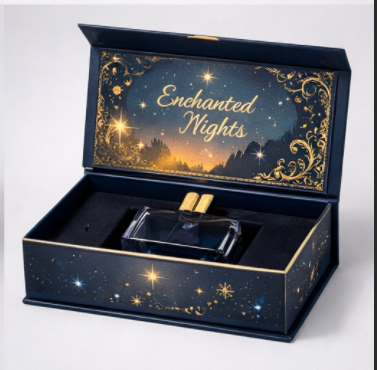 Luxury Custom Perfume Fragrance Bottles Packing Foldable Magnetic Cardboard Closure Flat Rigid Perfume Paper Box