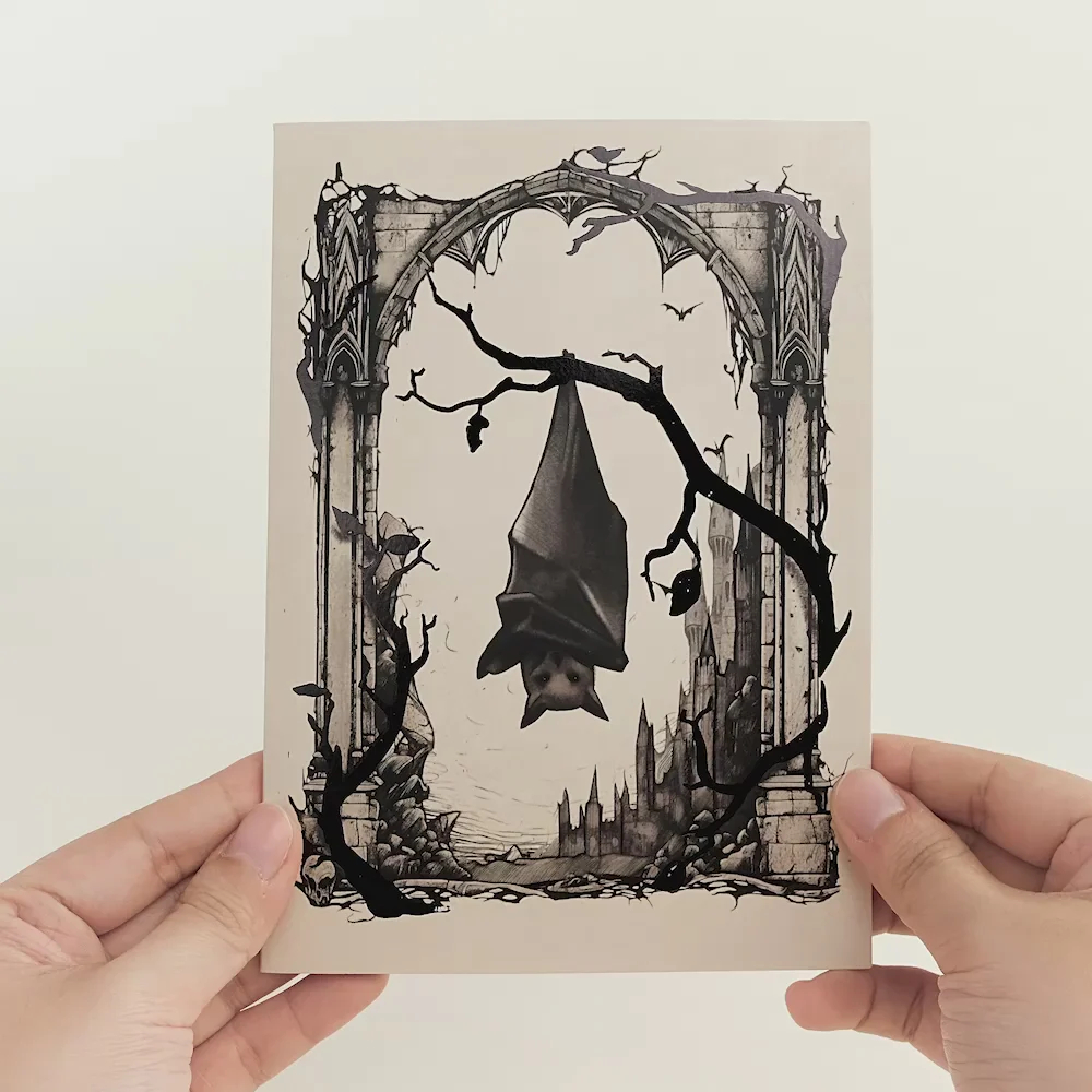 Animated Ghost-themed spooky light-up musical pop up 3d paper halloween greeting card