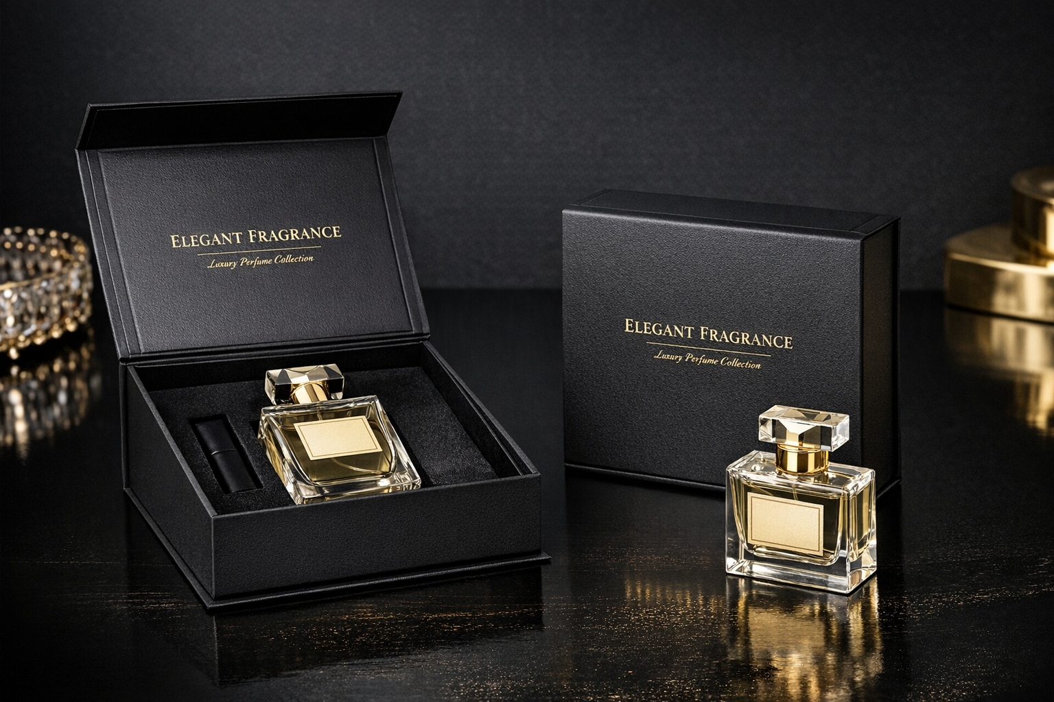 Customized Luxury Custom Perfume Fragrance Bottles Packing Foldable Magnetic Cardboard Closure Flat Rigid Perfume Paper Box