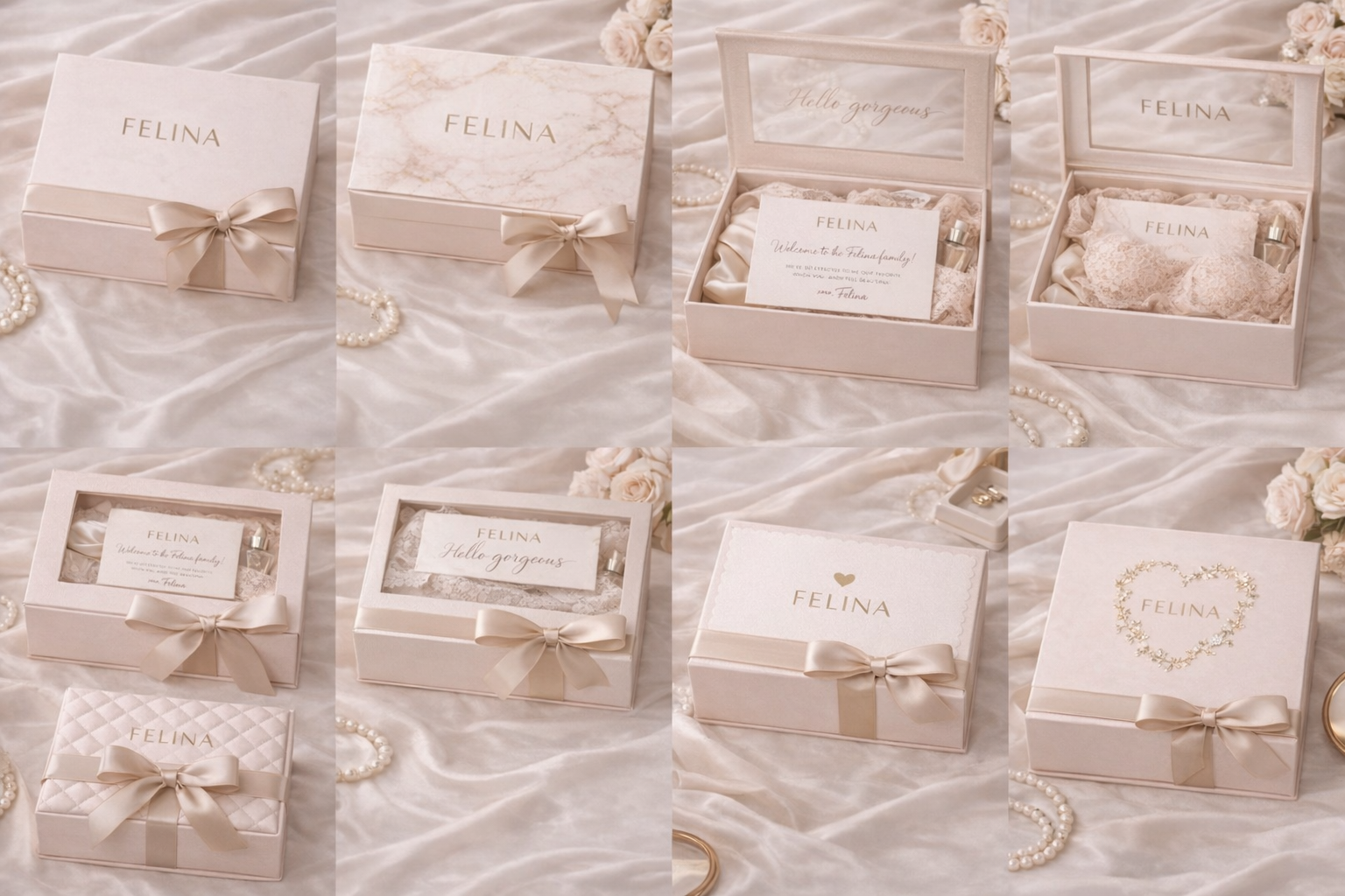 Beige ribbon Luxury Custom Perfume Fragrance Bottles Packing Foldable Magnetic Cardboard Closure Flat Rigid Perfume Paper Box