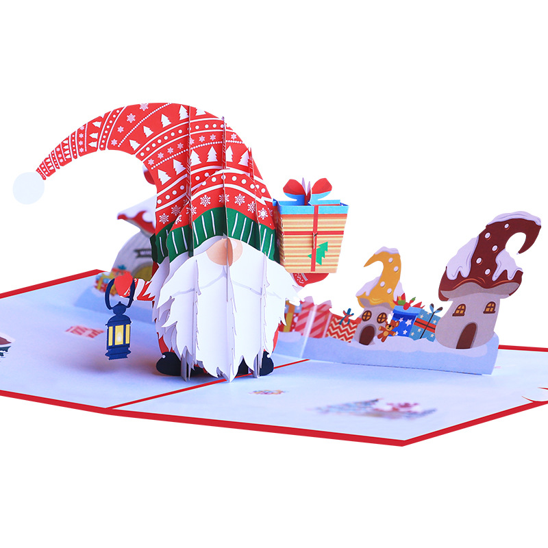 Interactive Magical Snowman Christmas Tree Gift Box Jesus Santa Claus Religious Pop Up 3d Paper Christmas Greeting Card