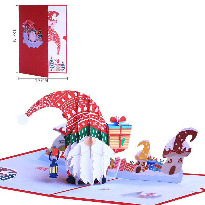 Interactive Magical Snowman Christmas Tree Gift Box Jesus Santa Claus Religious Pop Up 3d Paper Christmas Greeting Card