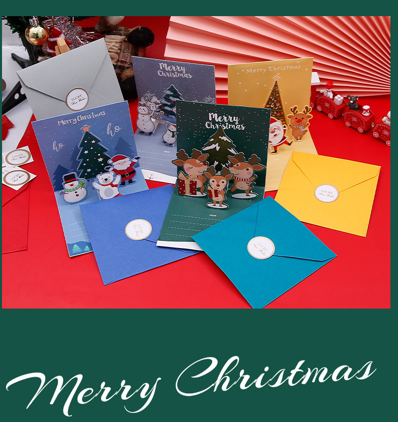Interactive Magical Cute Colourful Snowman Christmas Tree Santa Claus Pop Up 3d Paper Merry Christmas Greeting Card