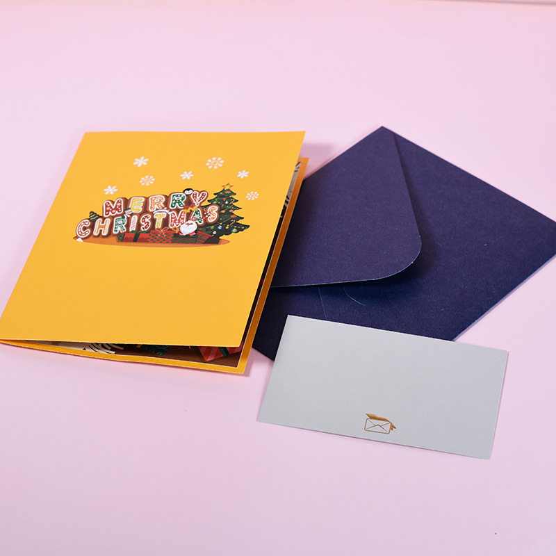 3D Pop-Up Gingerbread Lettering Christmas Card with Santa & Gifts – Festive Holiday Greeting Card