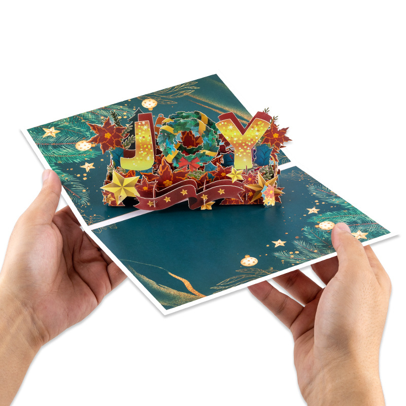 Interactive Magical Joy Happiness Snowman Christmas Tree Santa Claus Pop Up 3d Paper Christmas Greeting Card