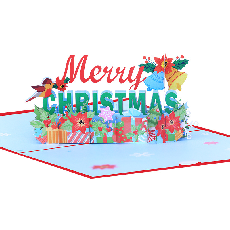 Interactive Magical Snowman Christmas Green Tree Jesus Santa Claus Religious Pop Up 3d Paper Christmas Greeting Card