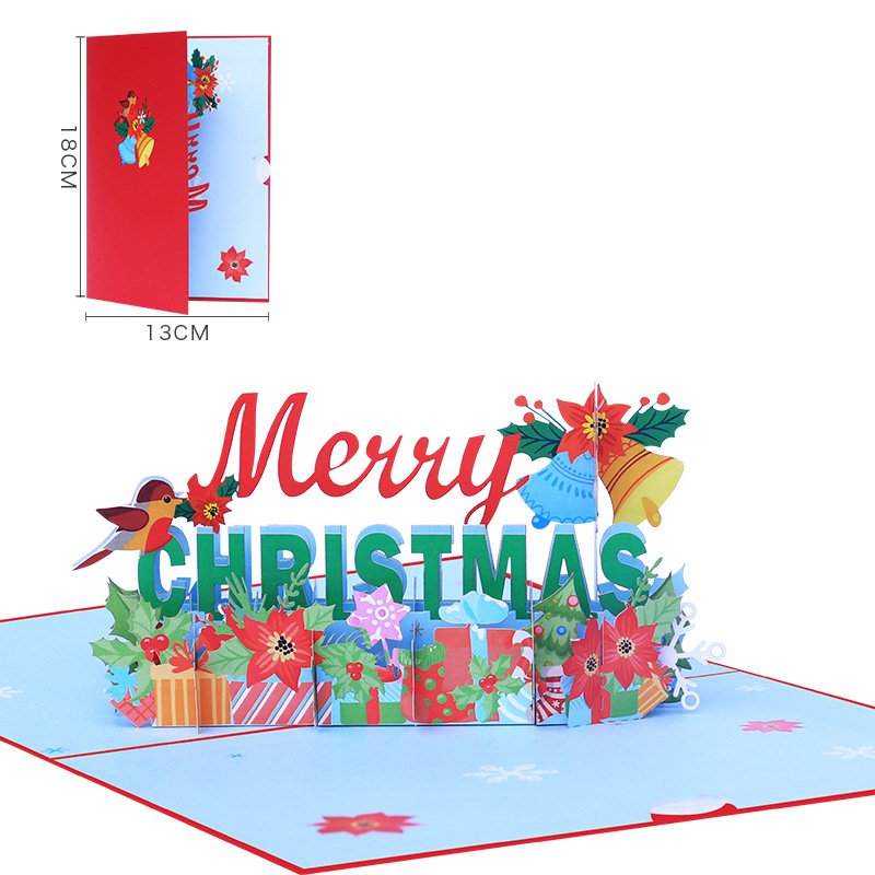 Interactive Magical Snowman Christmas Green Tree Jesus Santa Claus Religious Pop Up 3d Paper Christmas Greeting Card
