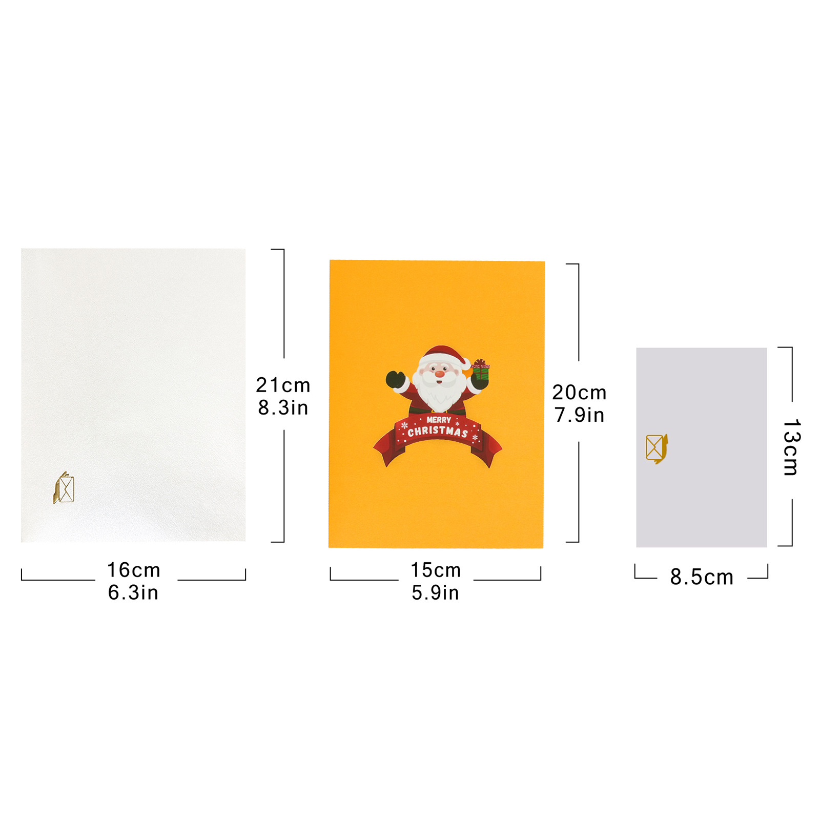 Interactive Pop-Up 3D Christmas Card with Lights & Music – Featuring Snowman, Santa Claus, Tree & Religious Theme