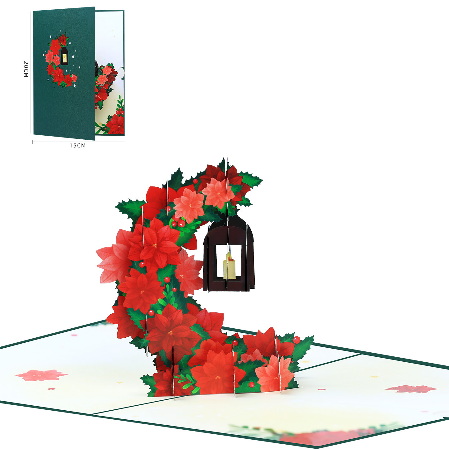 Interactive Magical Snowman Green Christmas Tree Jesus Santa Claus Religious Pop Up 3d Paper Christmas Greeting Card