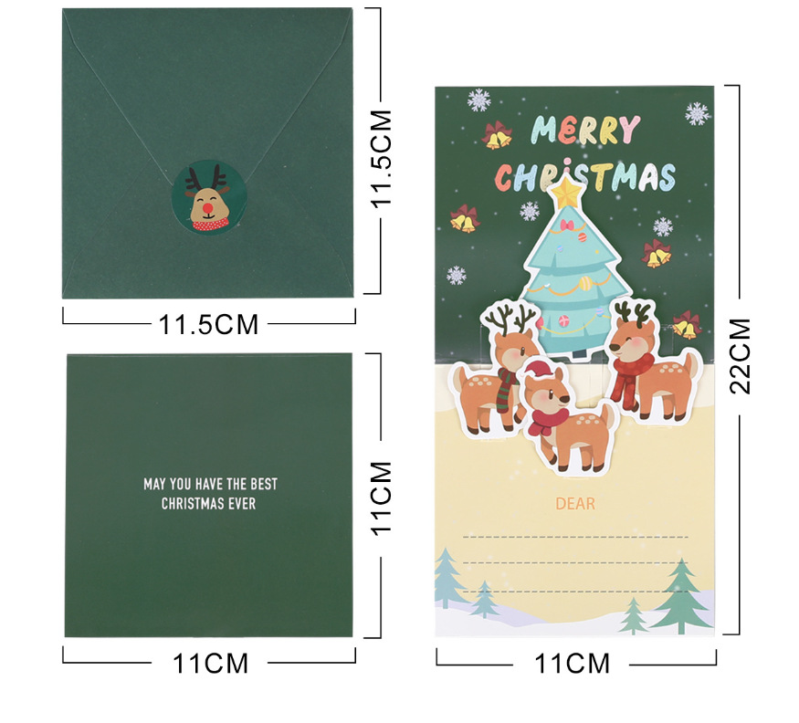 Interactive Magical Snowman Christmas Tree Jesus Santa Claus Religious Pop Up 3D Paper Christmas Greeting Card