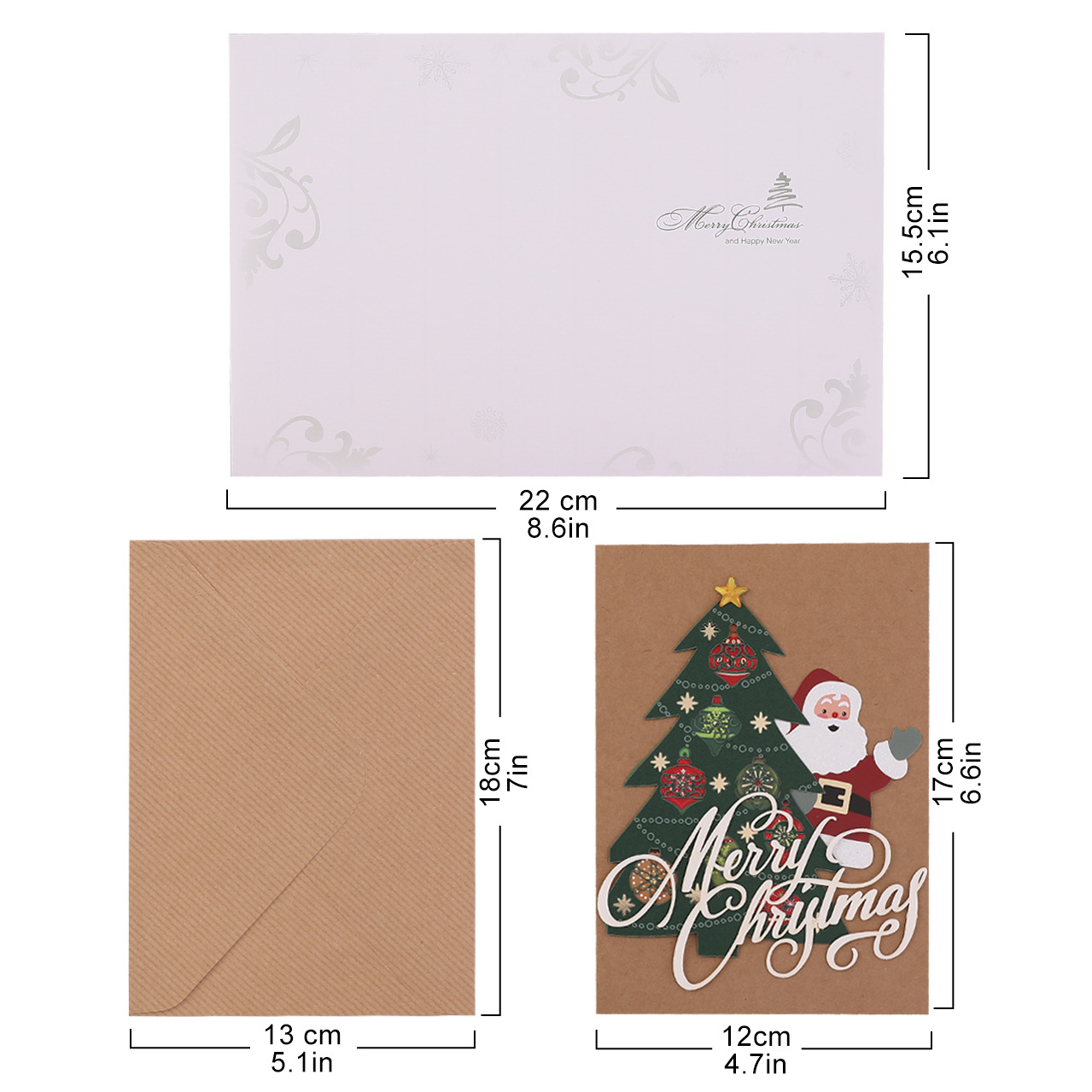 Interactive Magical Snowman Christmas Tree Jesus Santa Claus Religious Kraft Paper Pop Up 3d Paper Christmas Greeting Card