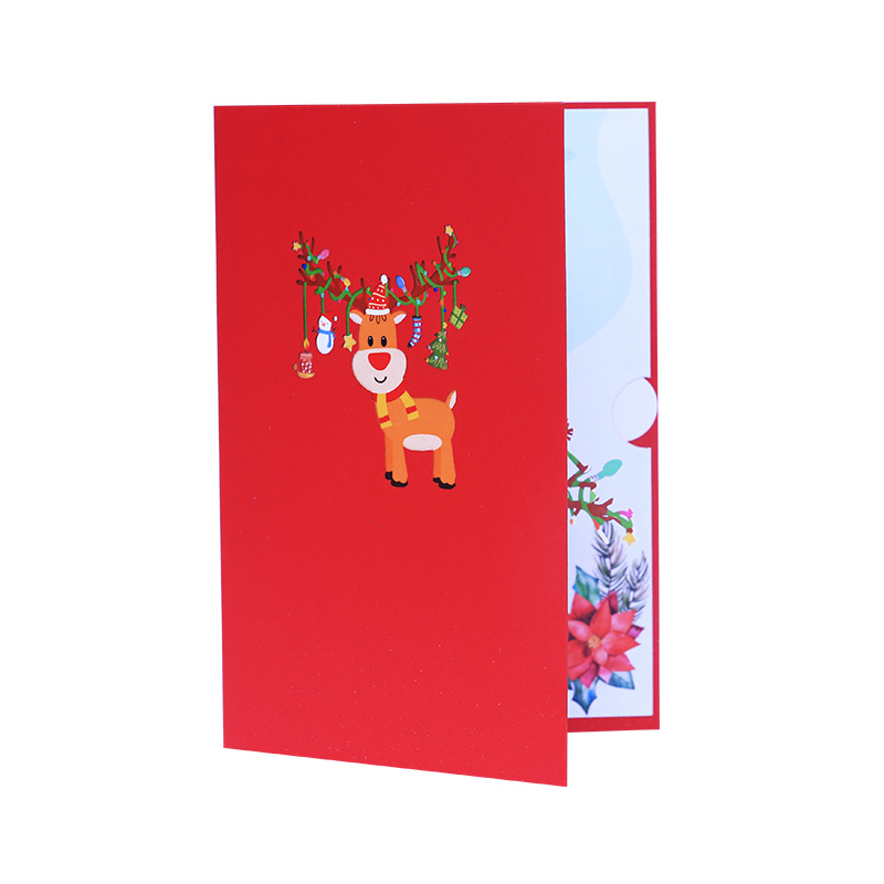 Interactive Magical Snowman Cute Reindeer Christmas Tree Santa Claus Pop Up 3d Paper Christmas Greeting Card