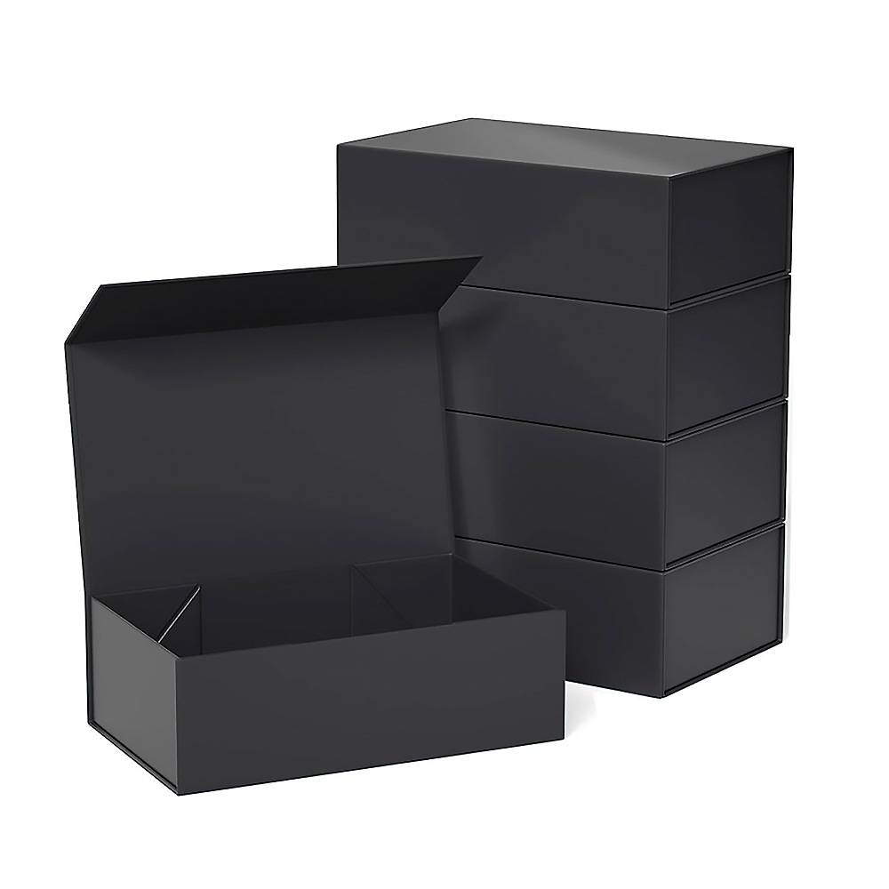 Luxury Custom Black Perfume Fragrance Bottles Packing Foldable Magnetic Cardboard Closure Flat Rigid Perfume Paper box