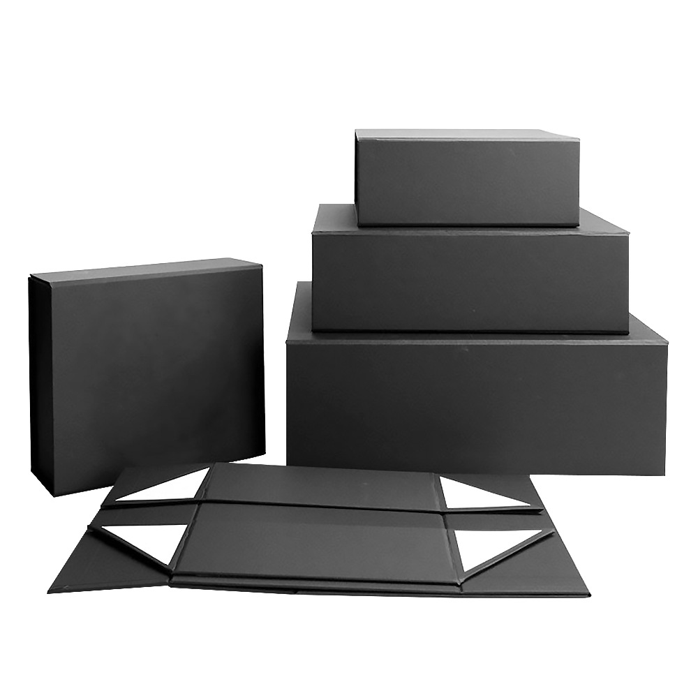 Luxury Custom Black Perfume Fragrance Bottles Packing Foldable Magnetic Cardboard Closure Flat Rigid Perfume Paper box