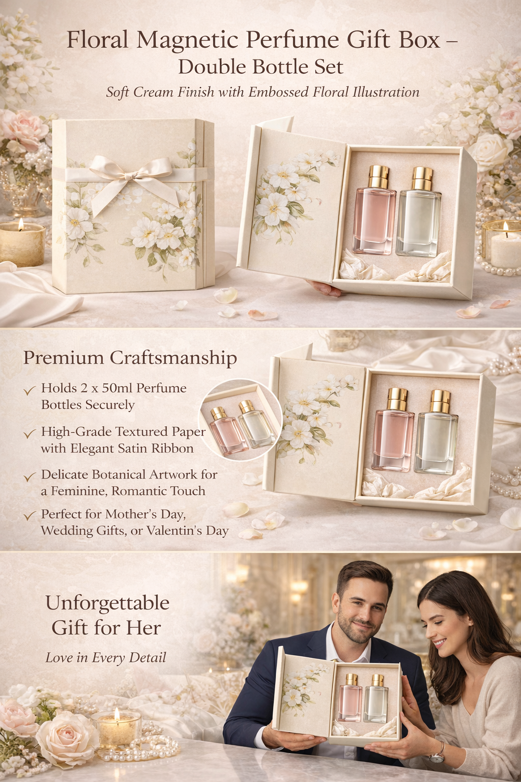 The Luxury of Foldable Magnetic Cardboard Closure Flat Rigid Perfume Paper Box for Custom Perfume Fragrance Bottles