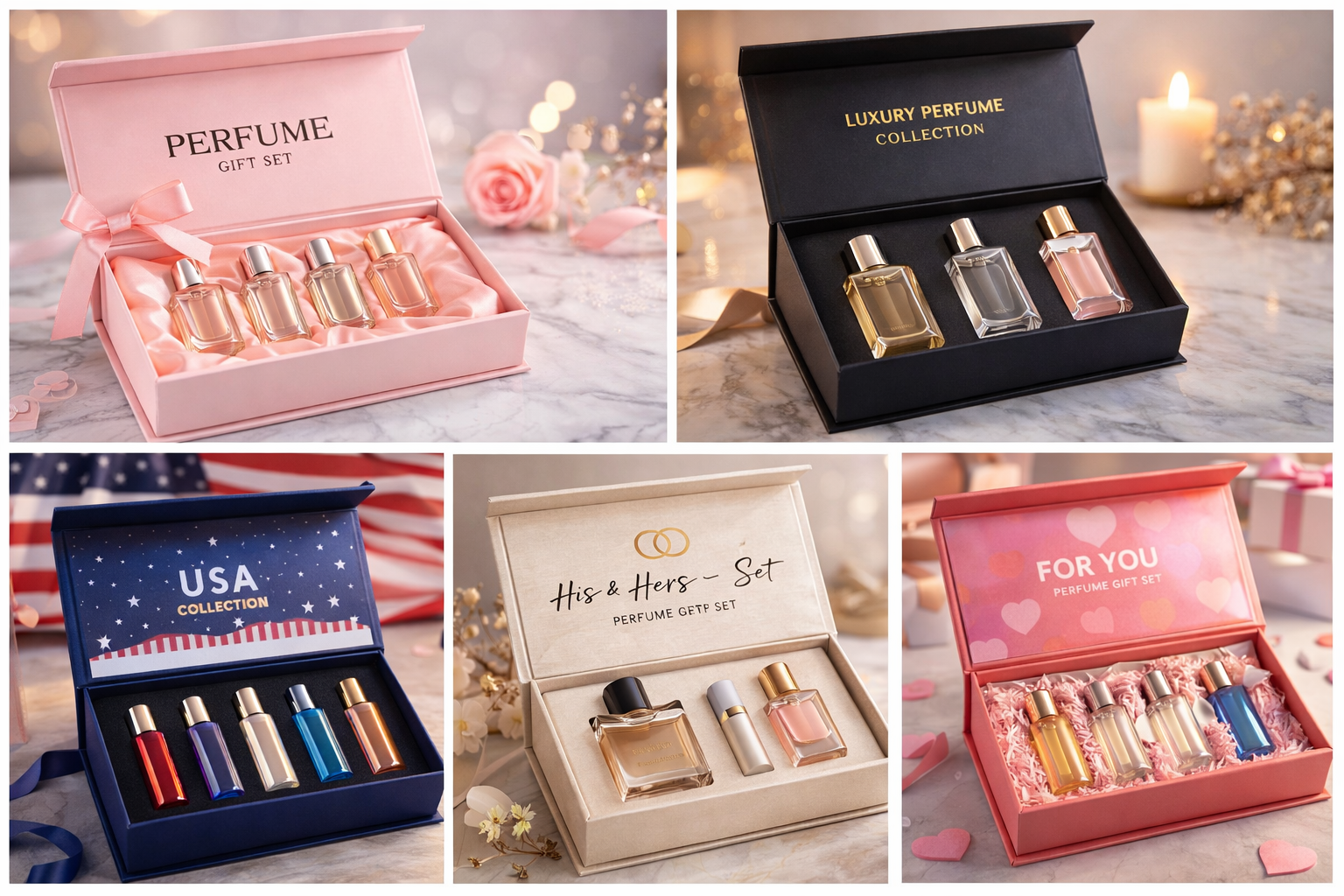 Luxury Custom Perfume Magnetic Gift Box Foldable Rigid Cardboard Fragrance Bottle Packaging Paper Box