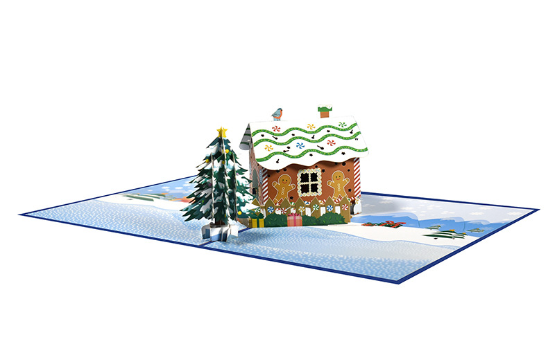Interactive Magical Snowman Christmas Tree Jesus Santa Claus House Religious Pop Up 3d Paper Christmas Greeting Card