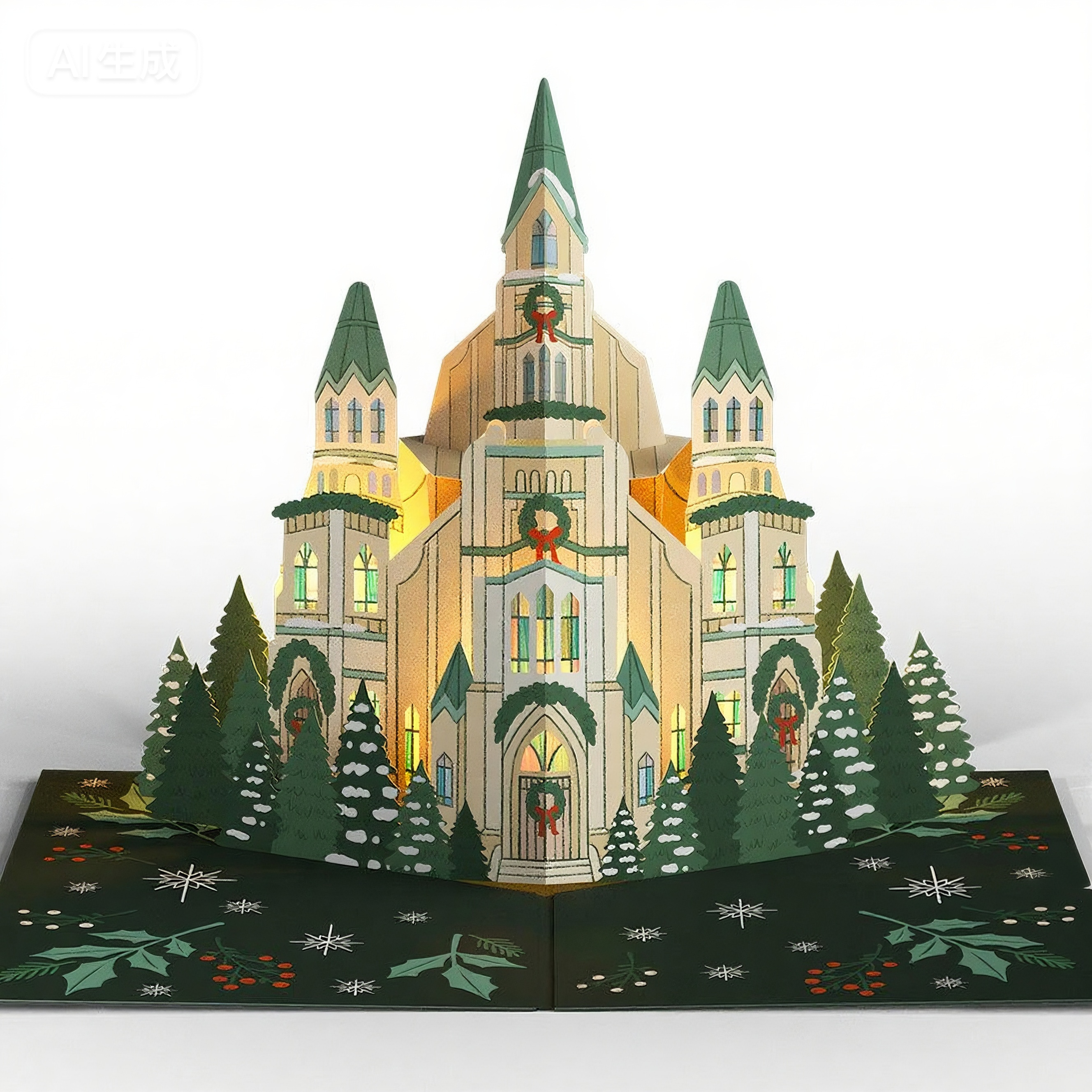 Interactive Magical Sing Snowman Christmas Tree Jesus Santa Claus Religious Pop Up 3d Paper Christmas Greeting Card