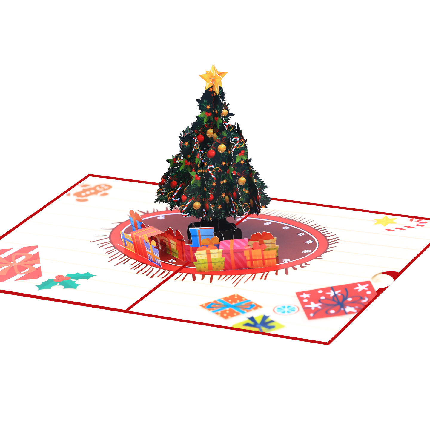 Interactive Magical Snowman Christmas Tree gift box Jesus Santa Claus Religious Pop Up 3d Paper Christmas Greeting Card