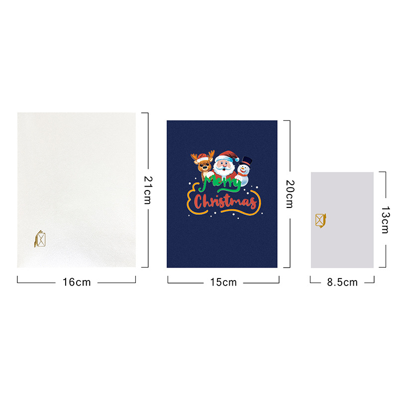 Interactive Magical Snowman Christmas Tree Jesus Santa Gift Scene Claus Religious Pop Up 3d Paper Christmas Greeting Card