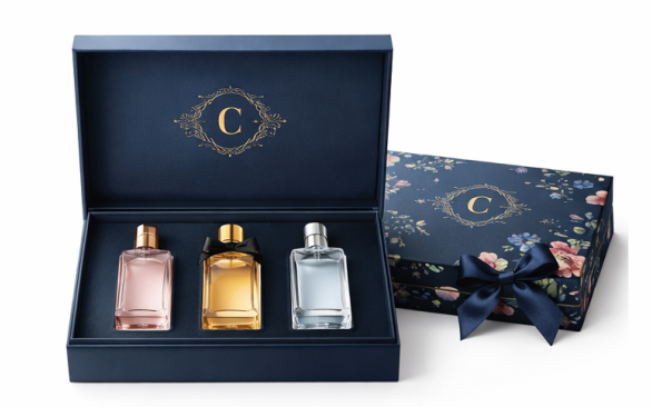 Black Luxury Custom Perfume Fragrance Bottles Packing Foldable Magnetic Cardboard Closure  Flat Rigid Perfume Paper box