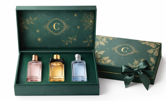 Black Luxury Custom Perfume Fragrance Bottles Packing Foldable Magnetic Cardboard Closure  Flat Rigid Perfume Paper box