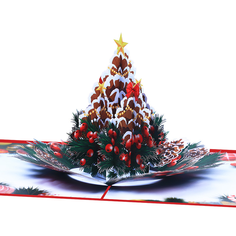 Interactive Magical Snowman Friends Deer Christmas Tree Jesus Santa Claus Religious Pop Up 3d Paper Christmas Greeting Card