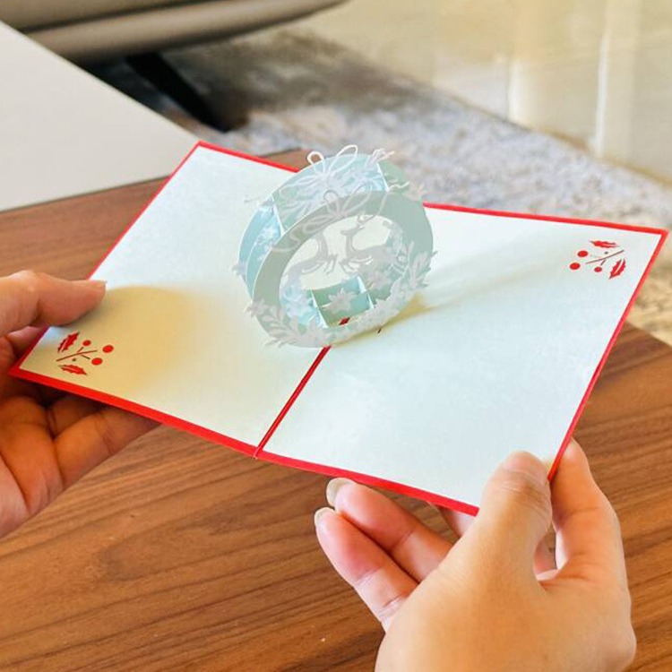 Interactive Magical Snowman Reindeer Christmas Tree Jesus Santa Claus Religious Pop Up 3d Paper Christmas Greeting Card