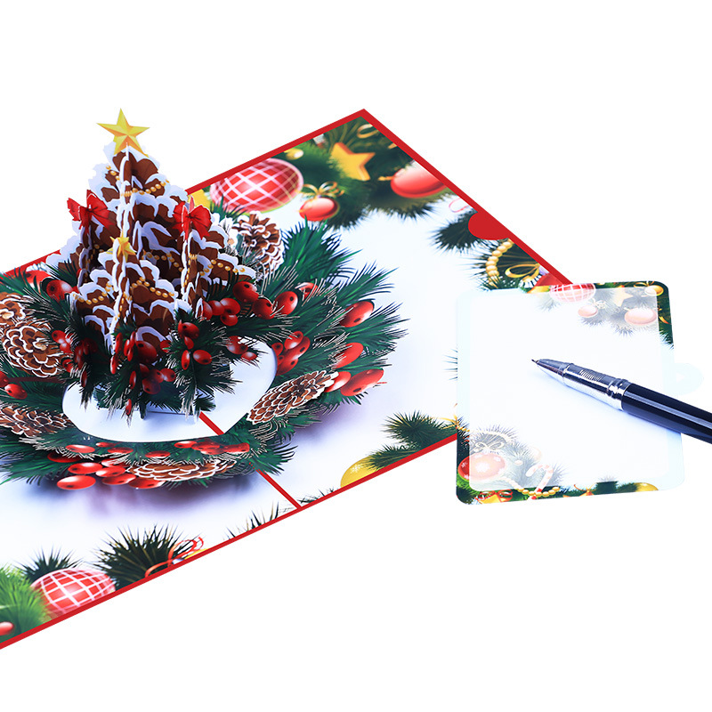 Interactive Magical Snowman Friends Deer Christmas Tree Jesus Santa Claus Religious Pop Up 3d Paper Christmas Greeting Card