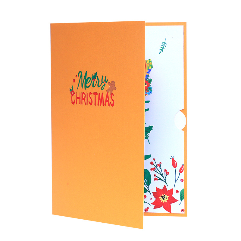 Interactive Magical Snowman Sledge Christmas Tree Jesus Santa Claus Religious Pop Up 3d Paper Christmas Greeting Card