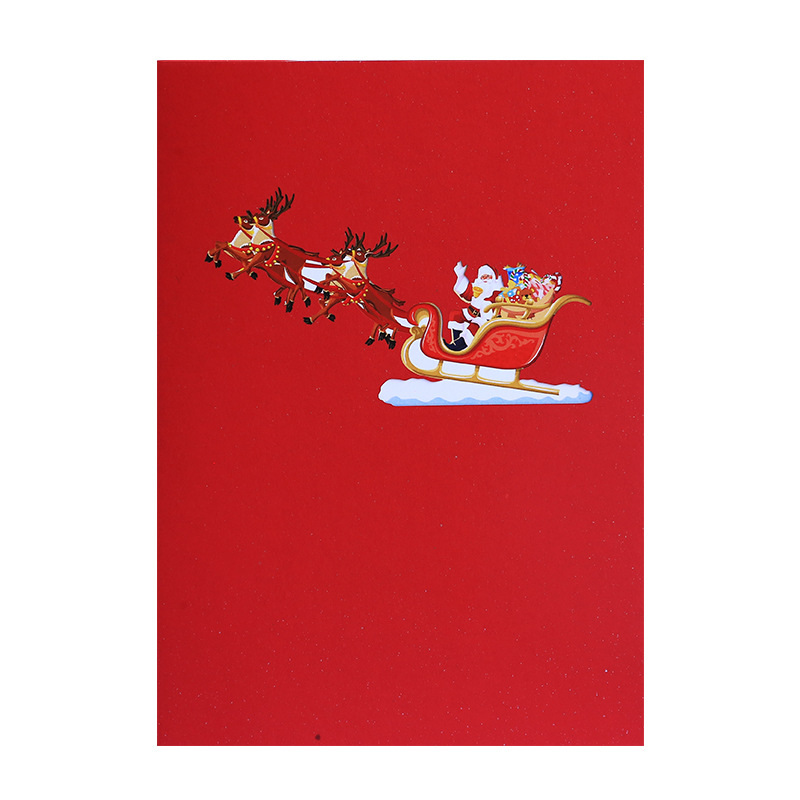 Interactive Unique Snowman Christmas Tree Jesus Santa Claus Religious Pop Up 3d Paper Christmas Greeting Card