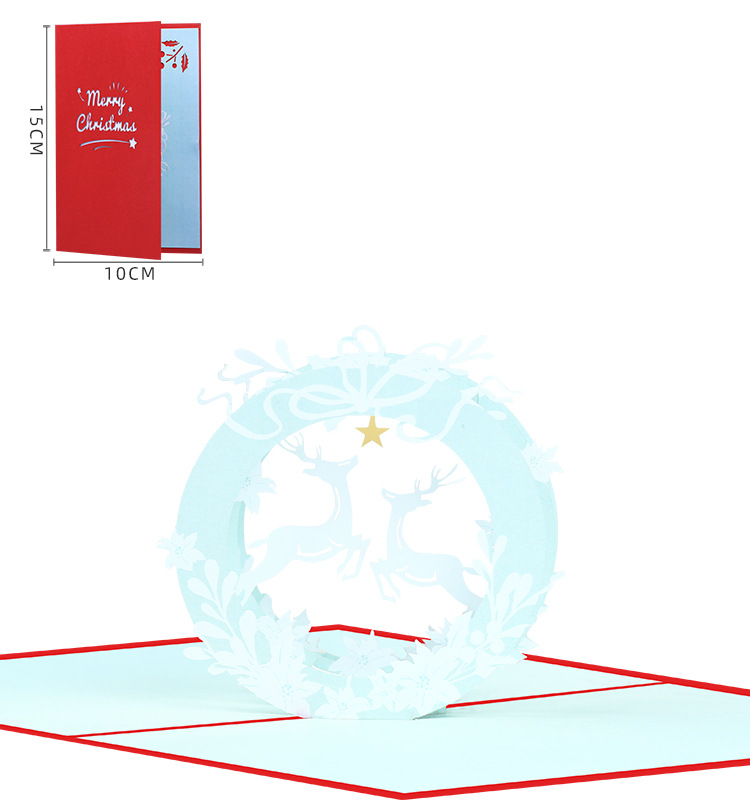 Interactive Magical Snowman Reindeer Christmas Tree Jesus Santa Claus Religious Pop Up 3d Paper Christmas Greeting Card