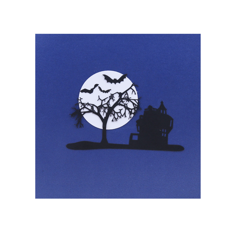 interactive creepy ghost house  light-up musical pop up 3d paper halloween greeting card