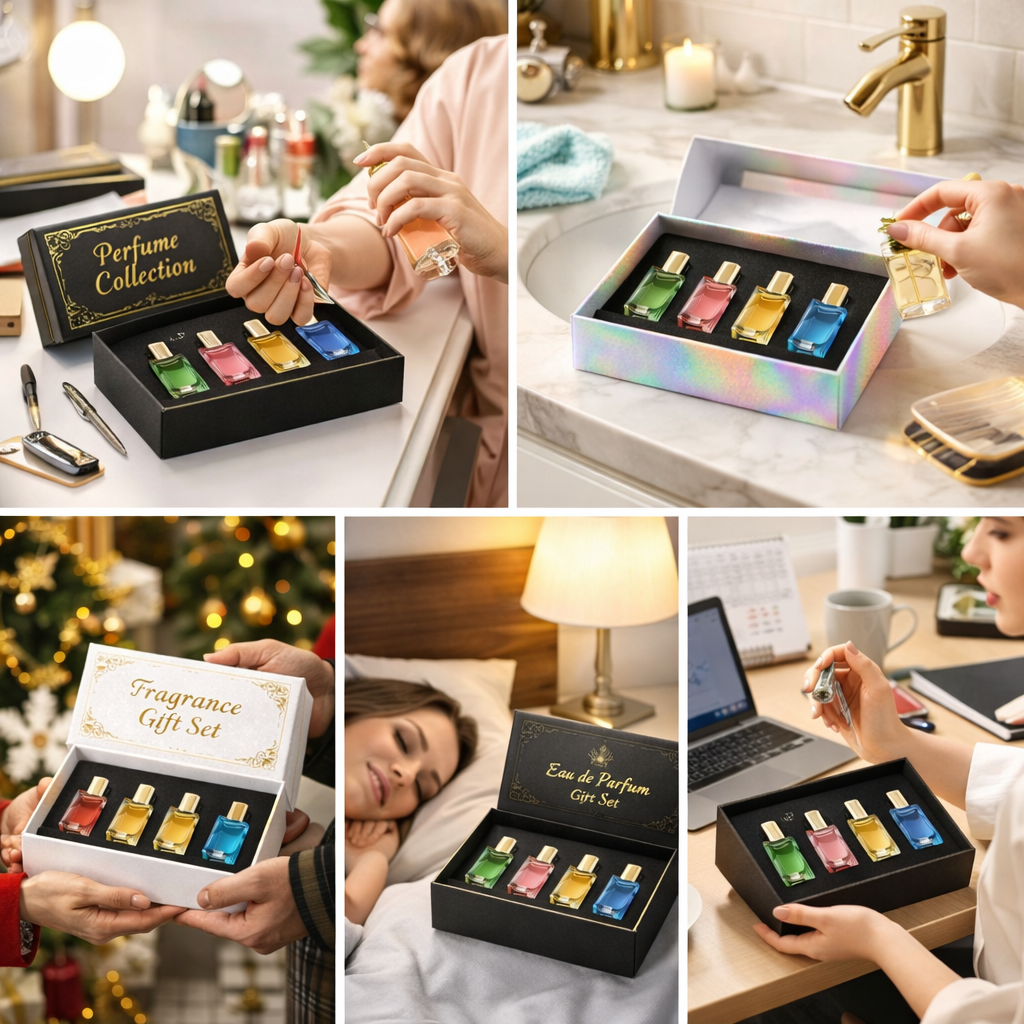 Foldable Magnetic Cardboard Perfume Box Custom Flat Rigid Packaging for Fragrance Bottles