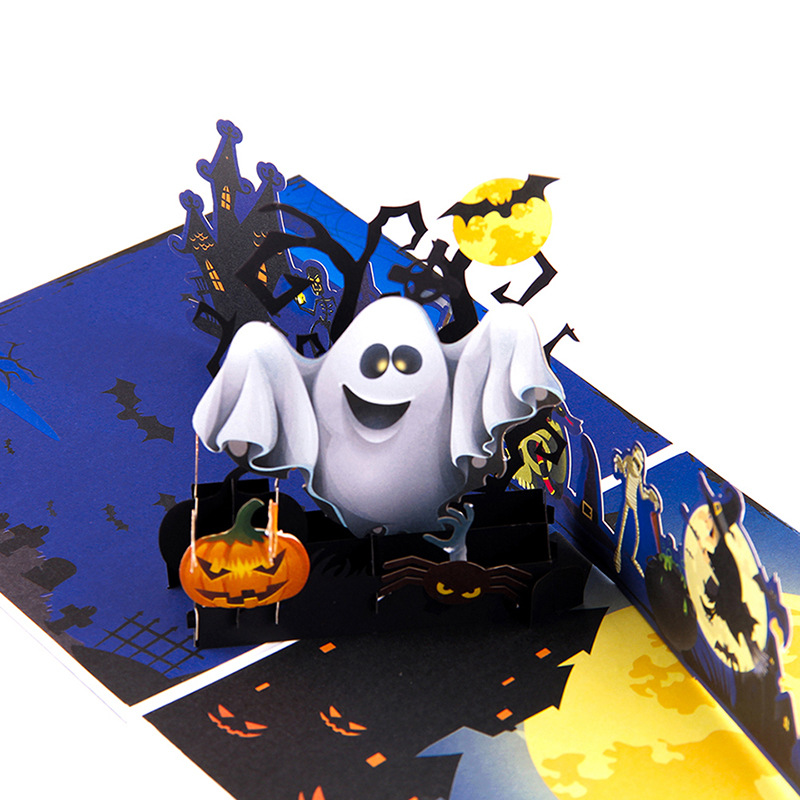 interactive haunted witch ghost halloween party pumpkin pop up 3d paper halloween greeting card