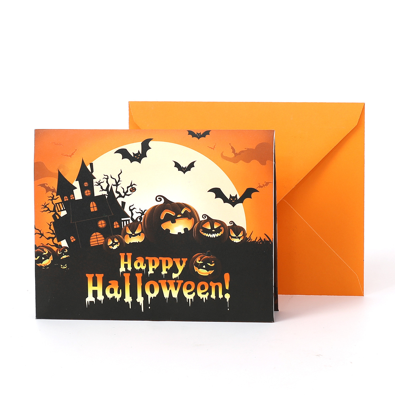 interactive spooky haunted house bat witch ghost pumpkin pop up 3d paper halloween greeting card
