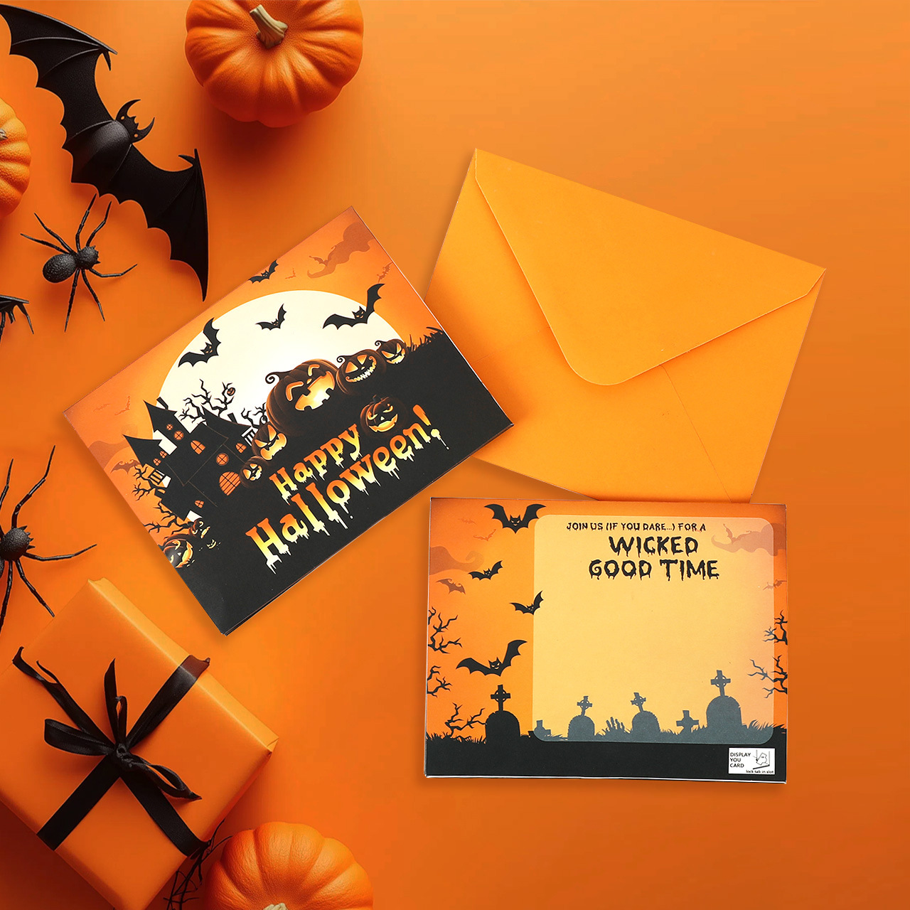 interactive spooky haunted house bat witch ghost pumpkin pop up 3d paper halloween greeting card