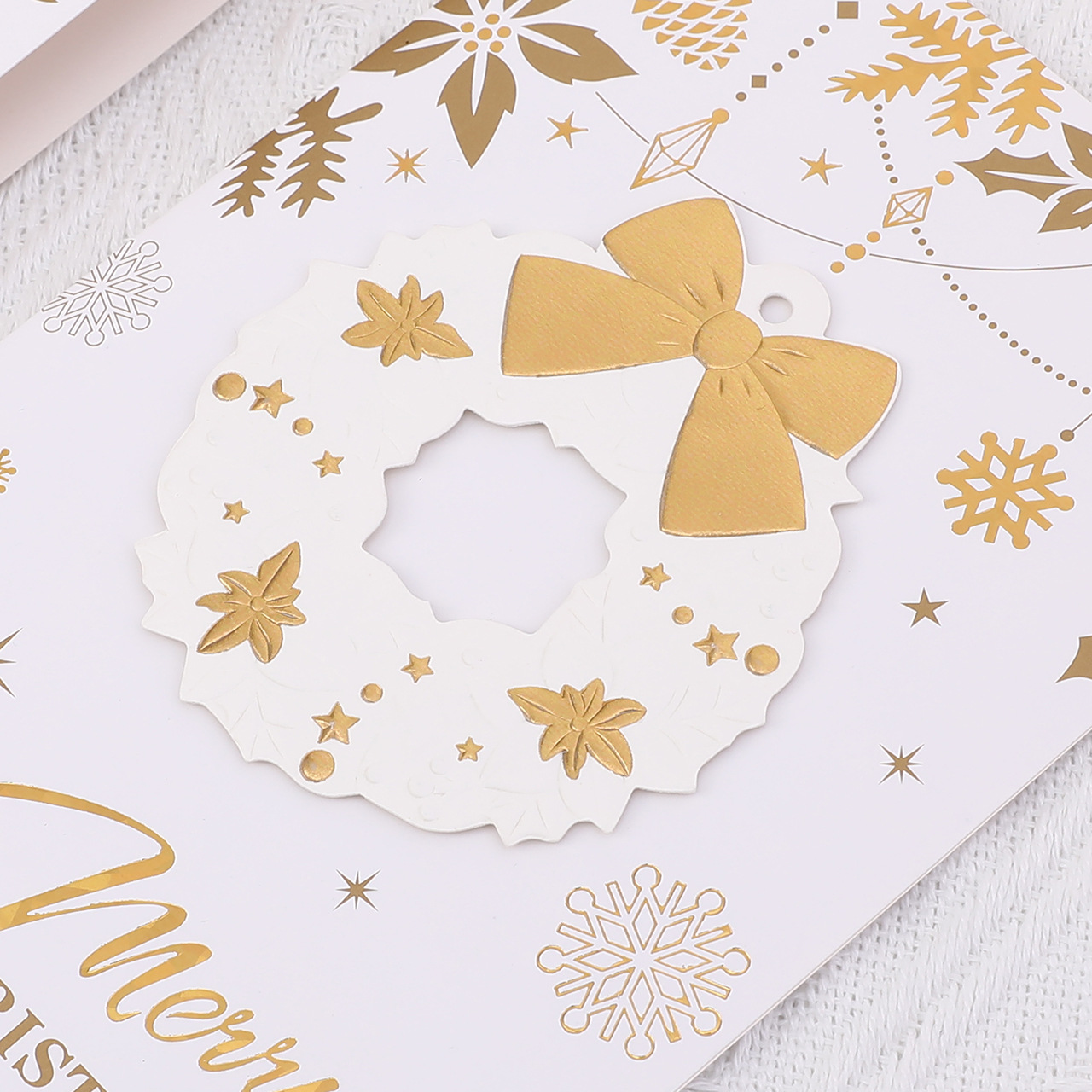 Cheerful Interactive Magical Gold Stars Snowflakes Christmas Tree Jesus Santa Claus Religious Pop Up 3d Paper Christmas Greeting Card