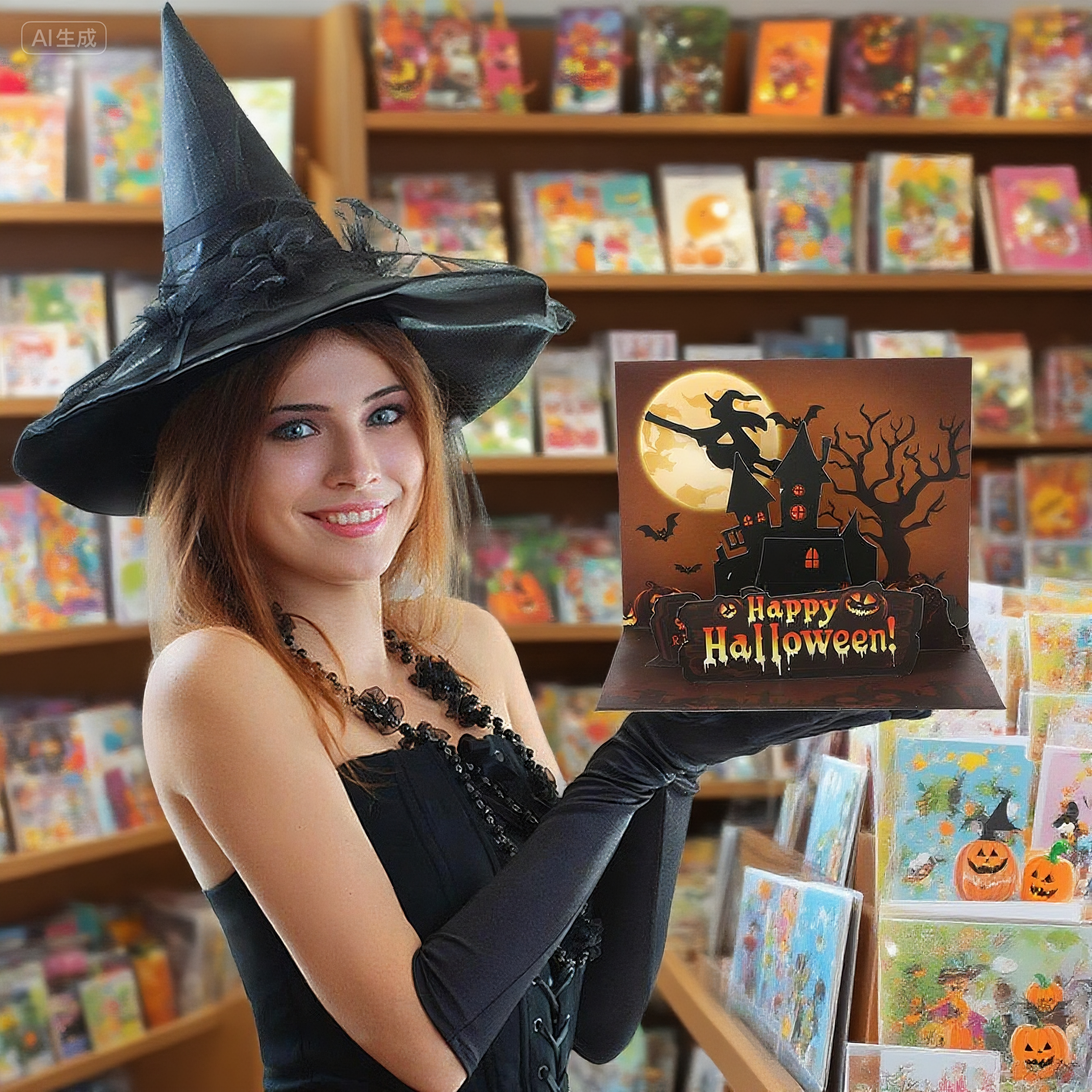 interactive spooky haunted house witch ghost stunning pumpkin pop up 3d paper halloween greeting card