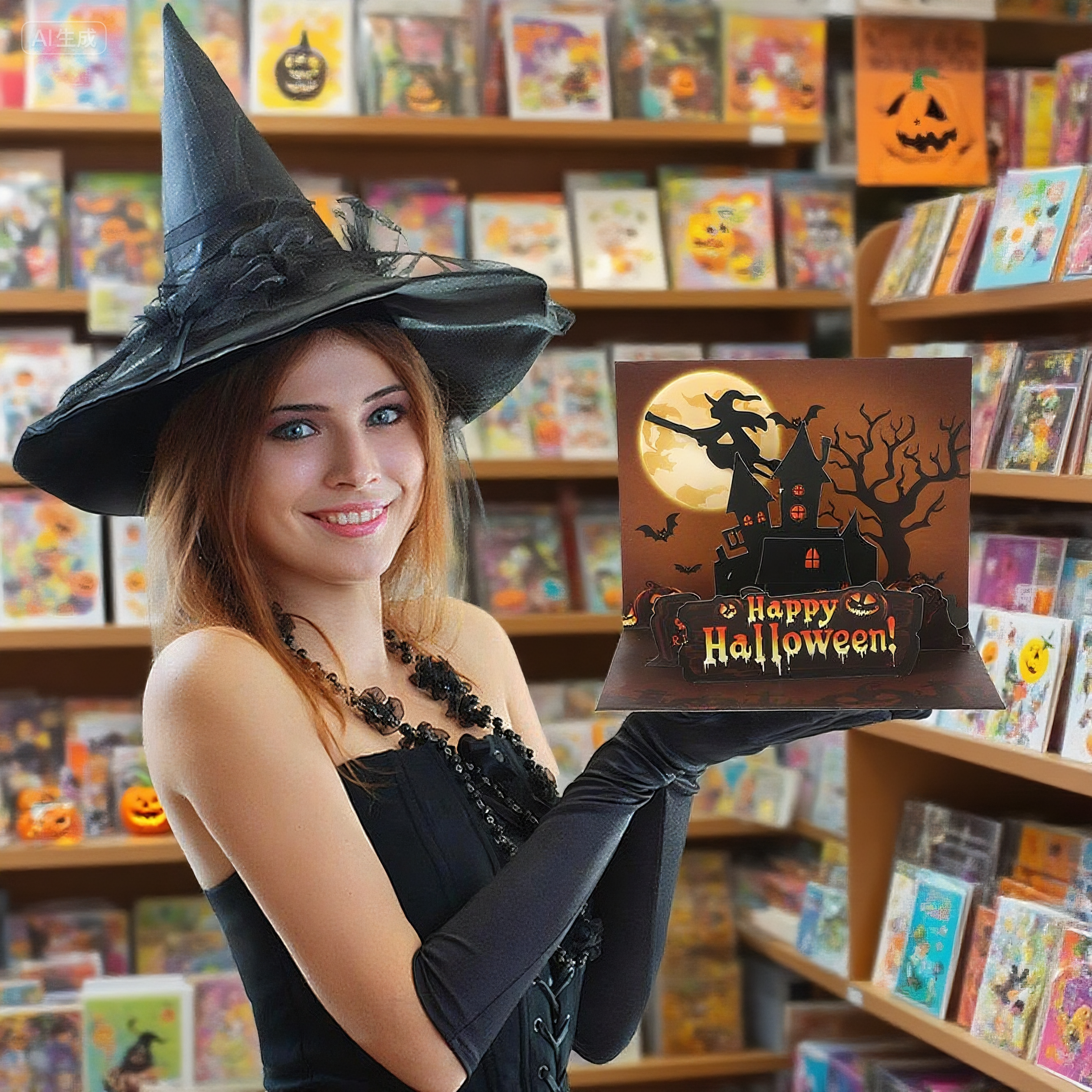 interactive spooky haunted house witch ghost stunning pumpkin pop up 3d paper halloween greeting card