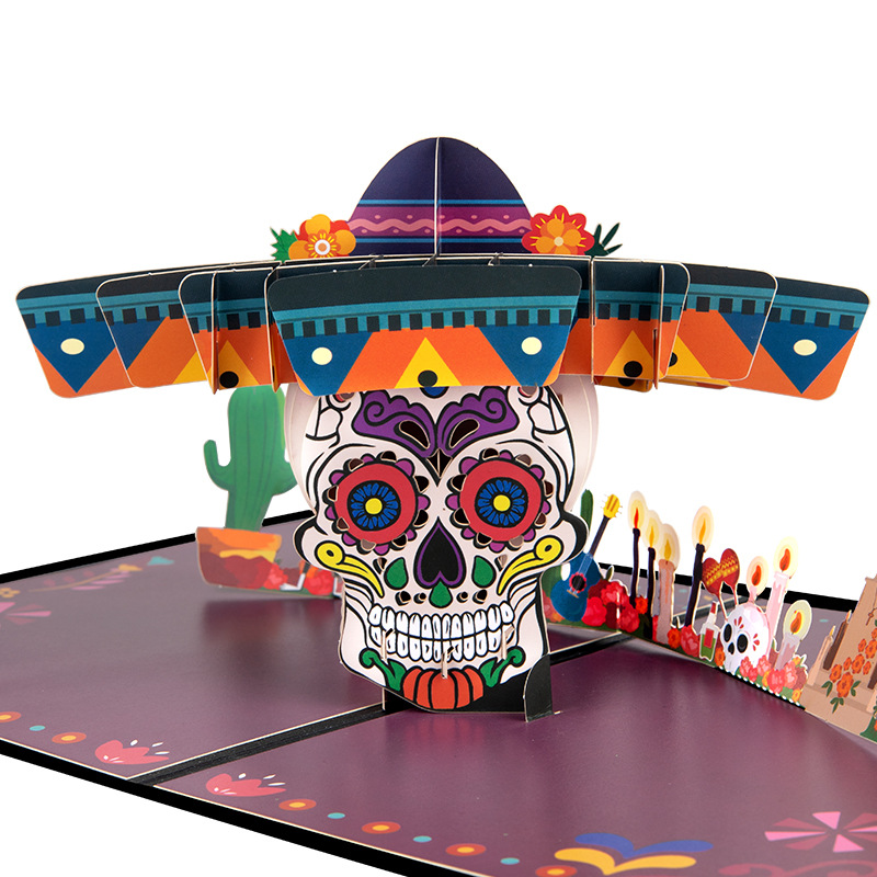 Kids interactive spooky haunted house witch ghost pumpkin pop up 3d paper halloween greeting card
