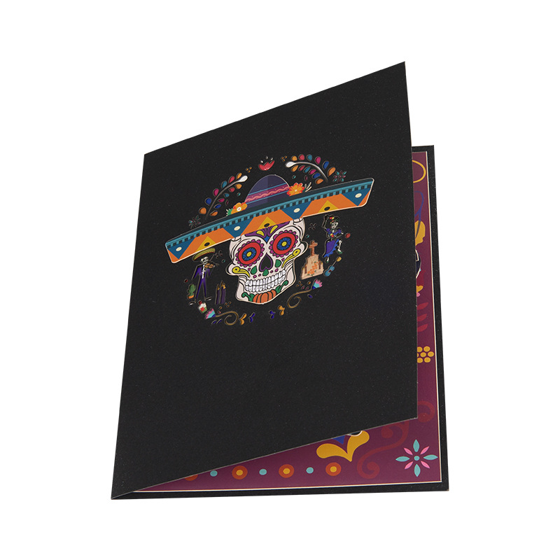 Kids interactive spooky haunted house witch ghost pumpkin pop up 3d paper halloween greeting card