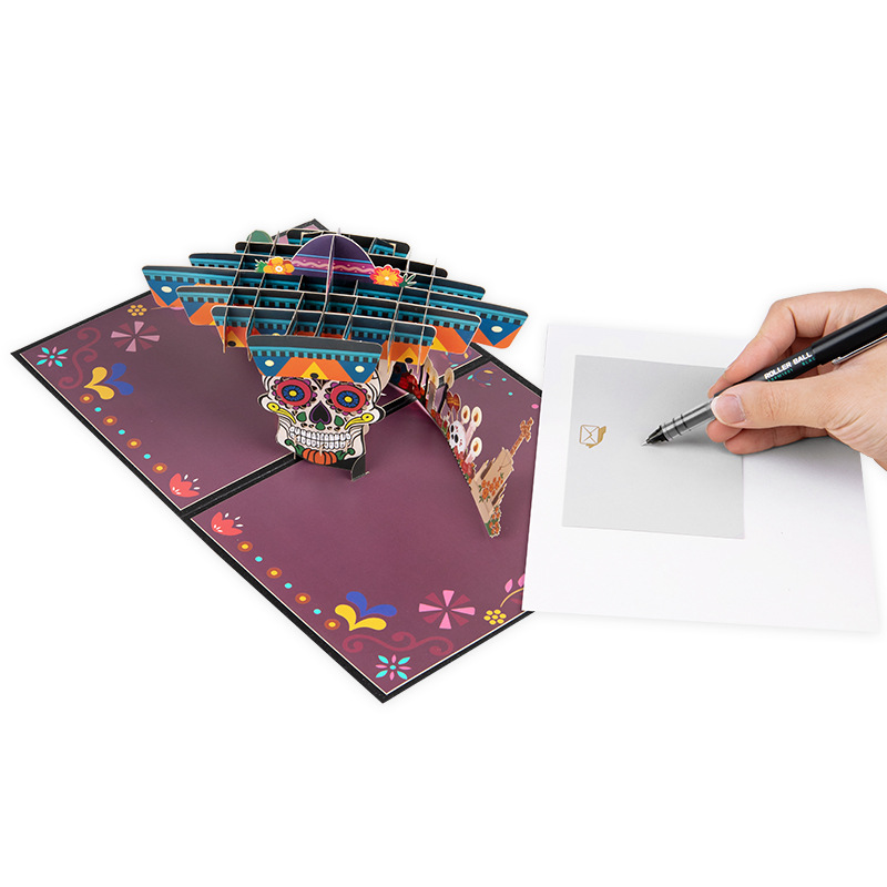 Kids interactive spooky haunted house witch ghost pumpkin pop up 3d paper halloween greeting card