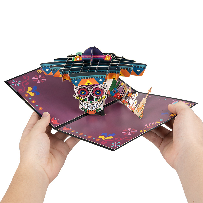 Kids interactive spooky haunted house witch ghost pumpkin pop up 3d paper halloween greeting card