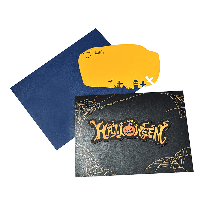 interactive spooky haunted house magical witch ghost pumpkin pop up 3d paper halloween greeting card
