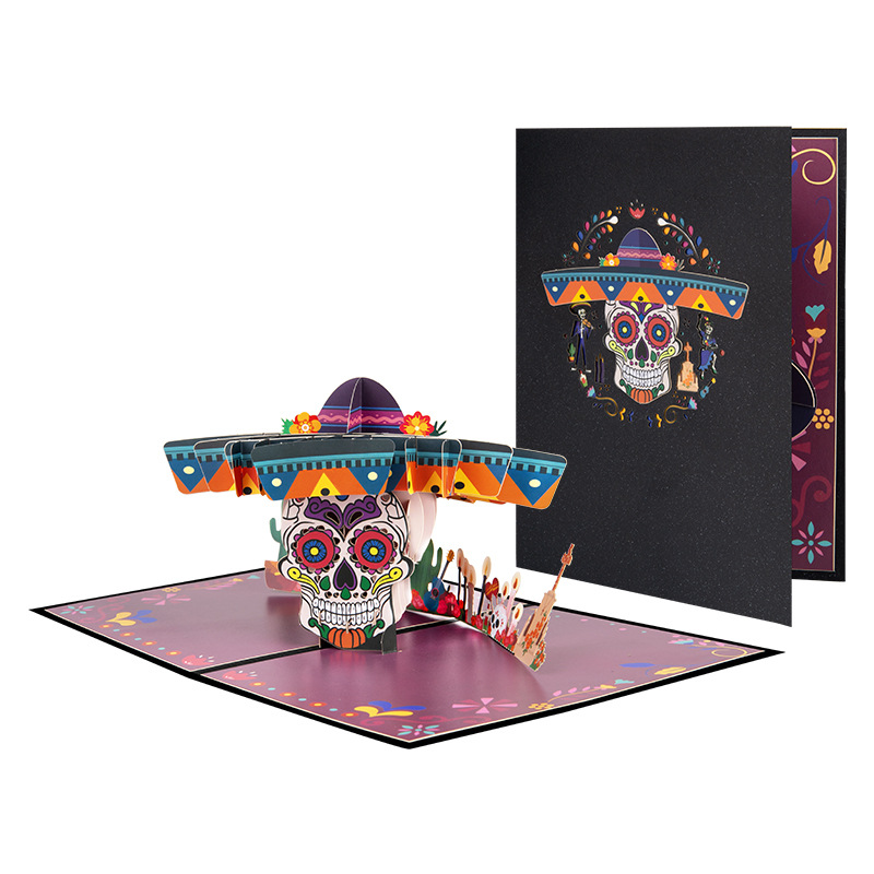Kids interactive spooky haunted house witch ghost pumpkin pop up 3d paper halloween greeting card