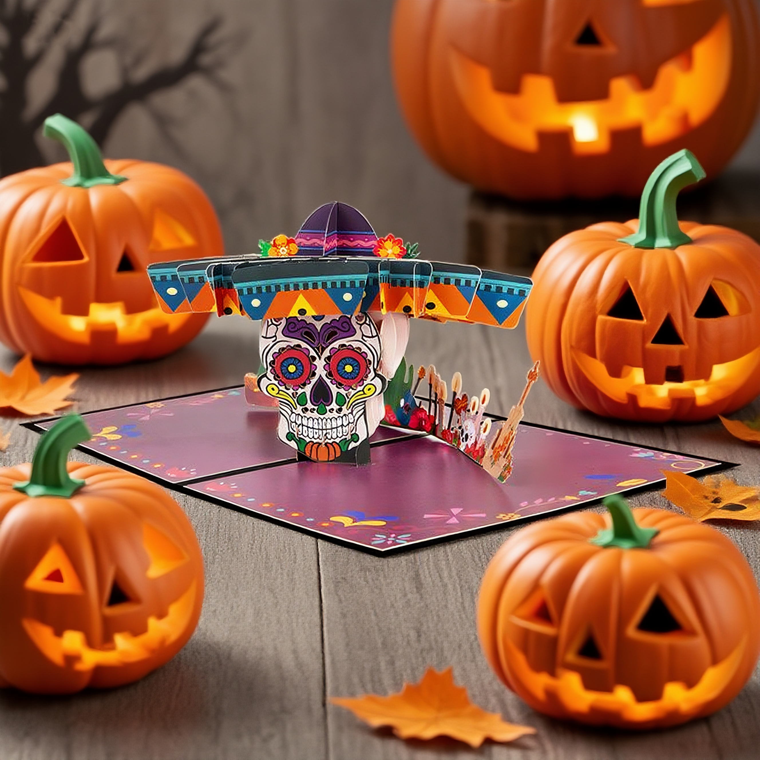 interactive spooky haunted house and exquisite skull pumpkin lanternswitch ghost pumpkin pop up 3d paper halloween greeting card