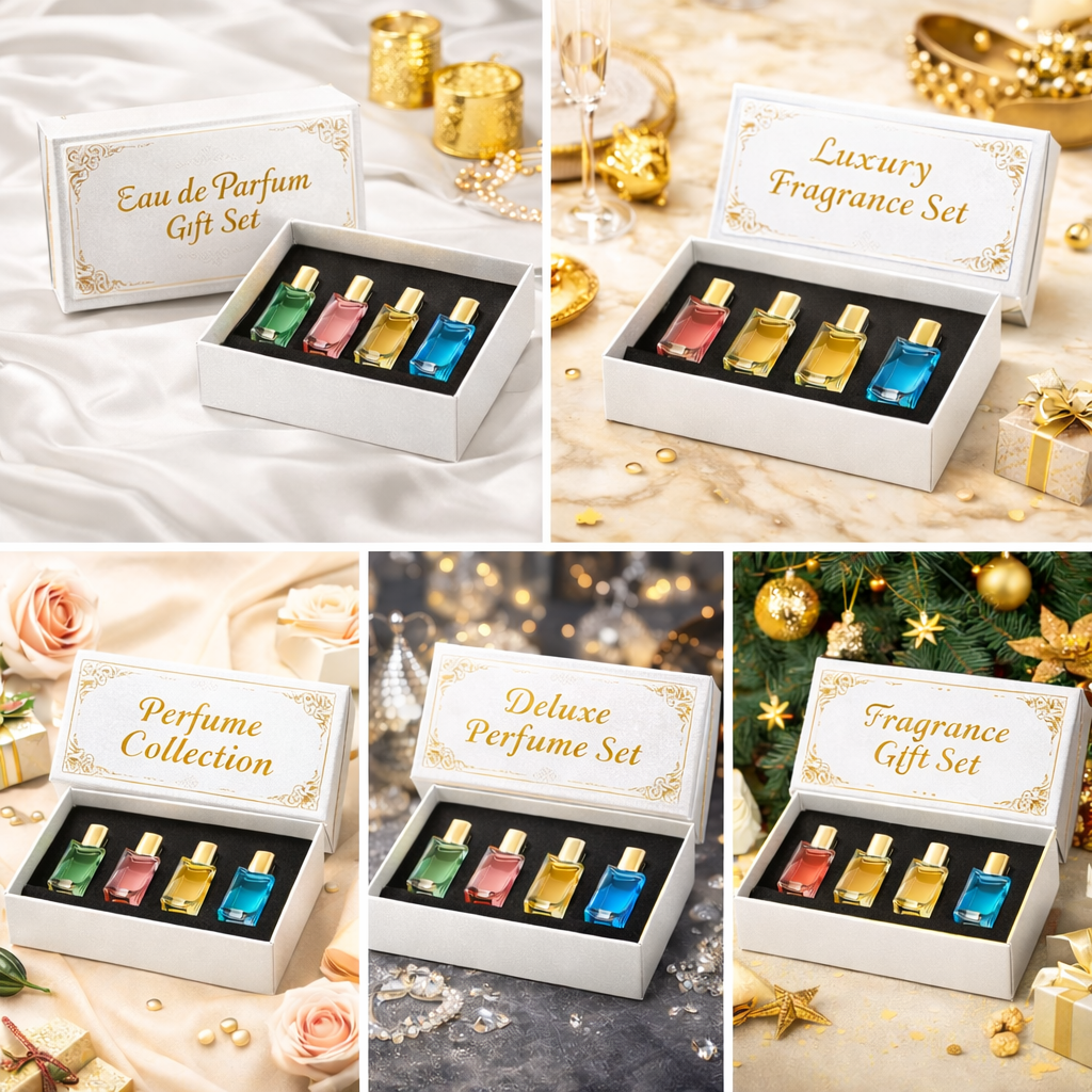 Custom White Magnetic Perfume Gift Box Luxury Foldable Rigid Fragrance Packaging